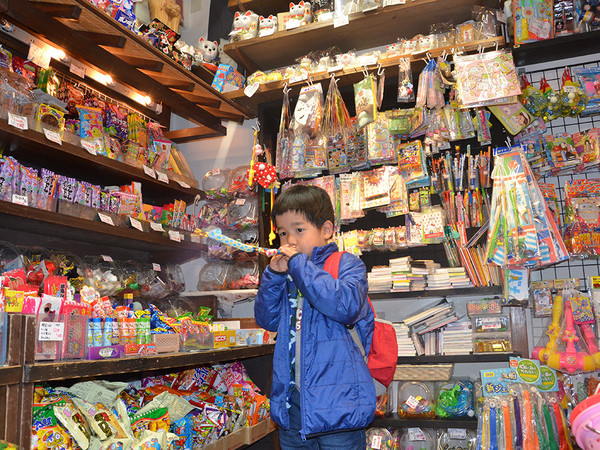 猫好き店主の営む駄菓子店の画像