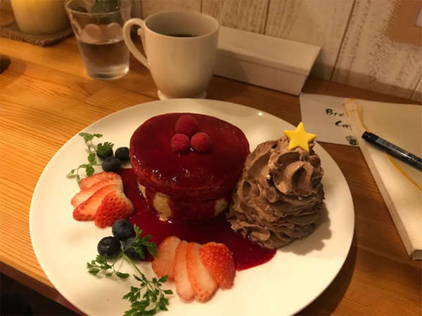 クリスマス限定、素敵なパンケーキの画像