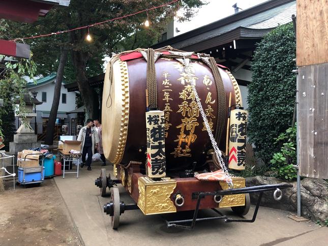 例大祭に使われる大太鼓