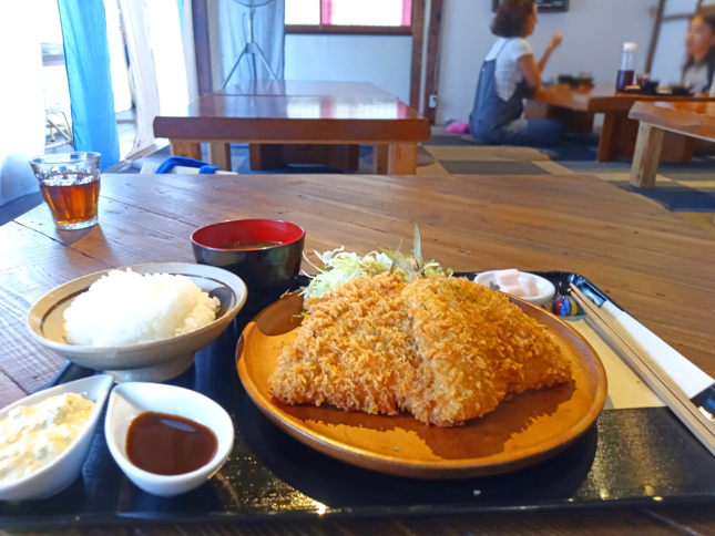 本日のおすすめアジフライにご飯セット（小）