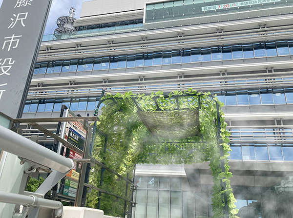 市役所のミストシャワー