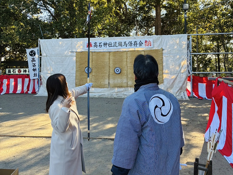 初めての弓矢に挑戦